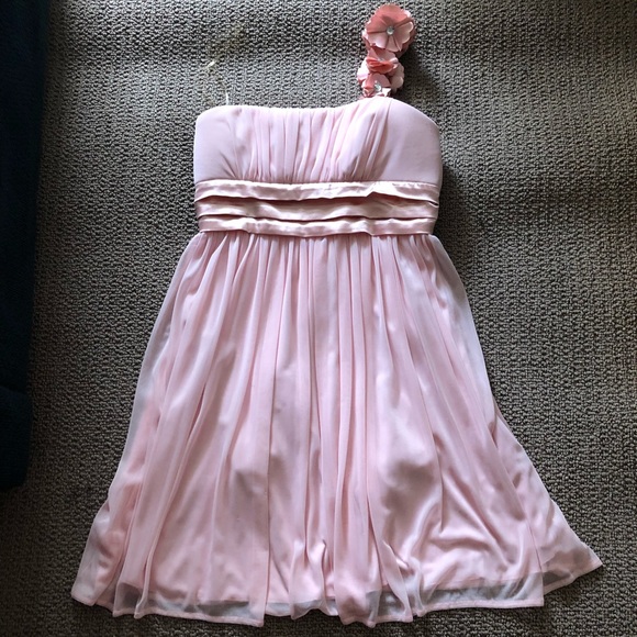 Short One Shoulder Peach Prom Dress - Picture 1 of 4